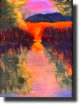 Jan Wilson Smith  Morning Glow  Oil on Canvas Panel  18h x 15w in, Framed  $350